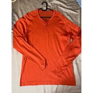LULULEMON ORIGINAL METAL VENT TECH LS HENLEY SZ L MAGMA